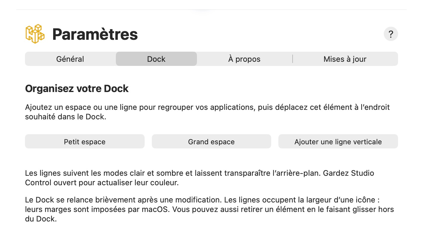 Organisez votre Dock